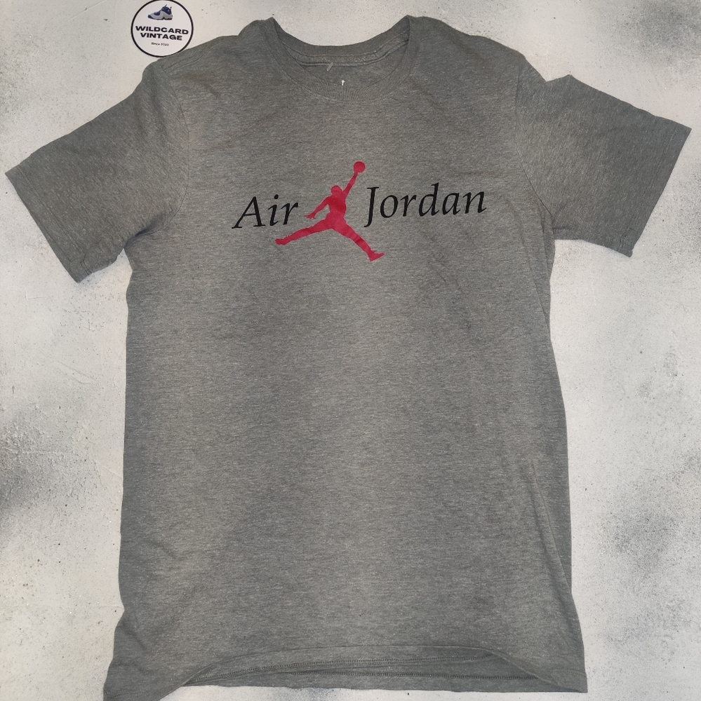 Jordan Nike Grey Cotton T-shirt Logo  Size Small